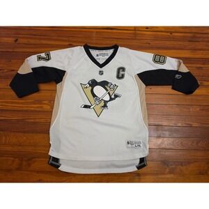 Reebok Sidney Crosby Pittsburgh Penguins NHL Youth Jersey White L/XL 87 Captain